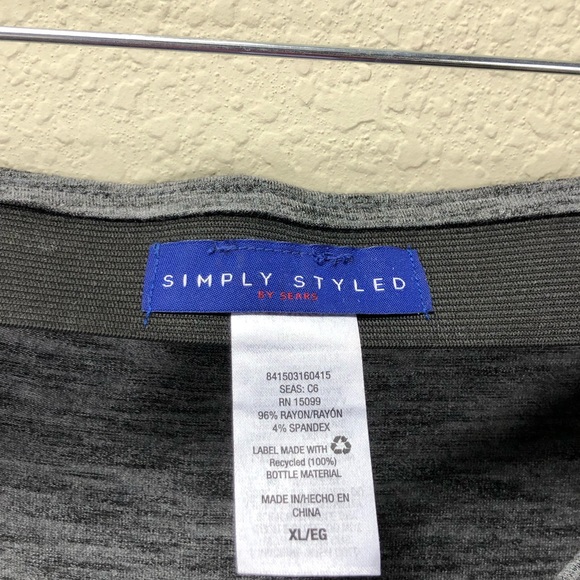 Simple Styled Black & Gray Stretch Pencil Skirt - Picture 4 of 4